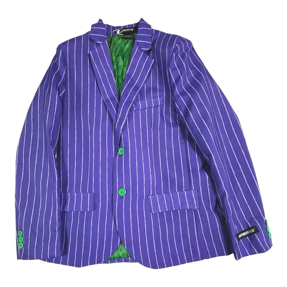 The Joker Halloween Costume Suitmeister Youth XL 14-16 Purple Jacket Tie Pants